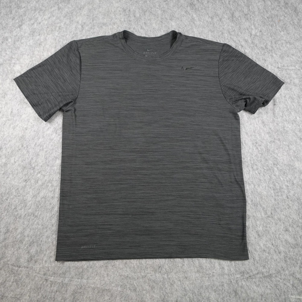 Nike Shirt Mens Large Gray Dri Fit Short Sleeve Heathered Performance Athletic